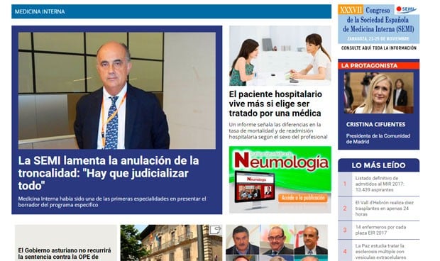 Medicina Interna, protagonista en Redacción Médica