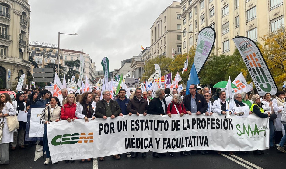 Manifestación en contra del Estatuto Marco