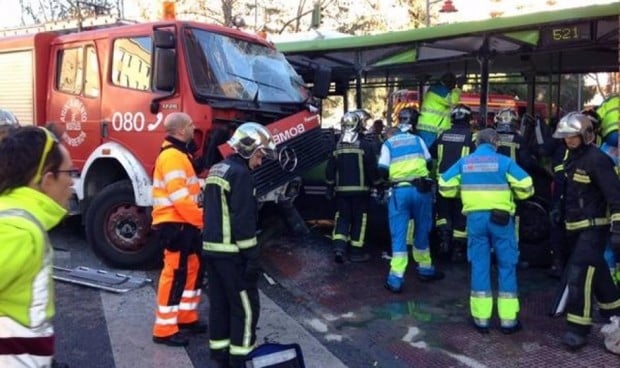 Médicos y bomberos de Madrid