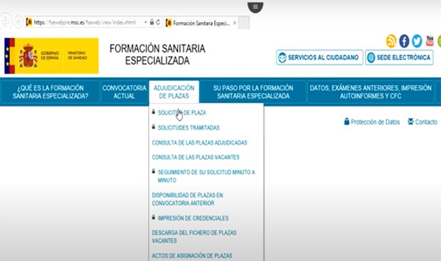 MIR 2020: vídeo con los pasos para elegir plaza de forma telemática