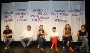 Mitin sanitario de Unidos Podemos: "Tener el BOE es tener la Historia"