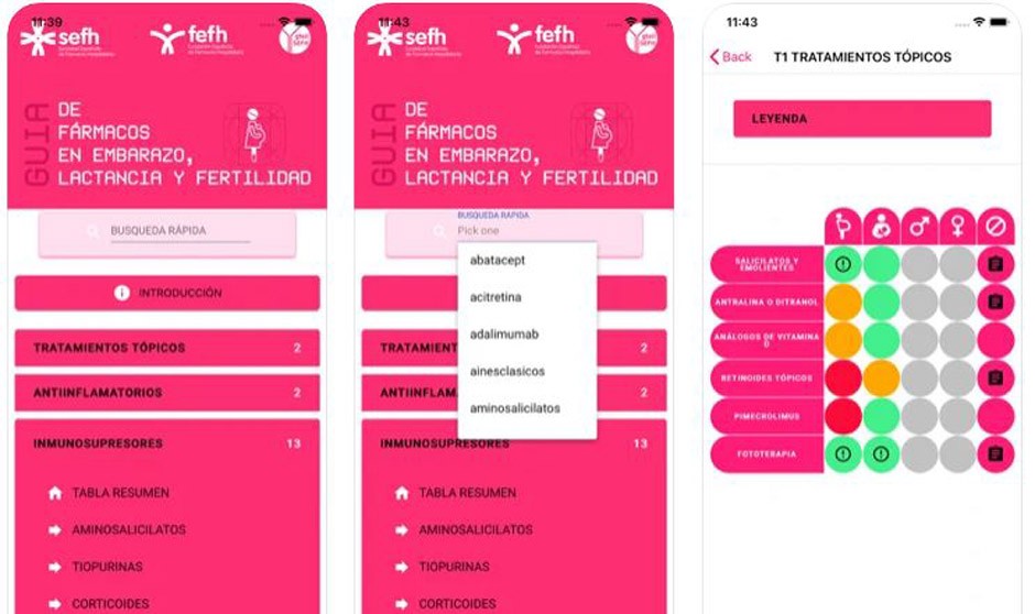 Nueva APP con la guía de fármacos en embarazo, lactancia y fertilidad