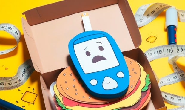 Relación entre obesidad infantil y diabetes en niños y adolescentes (Imagen creada con IA)