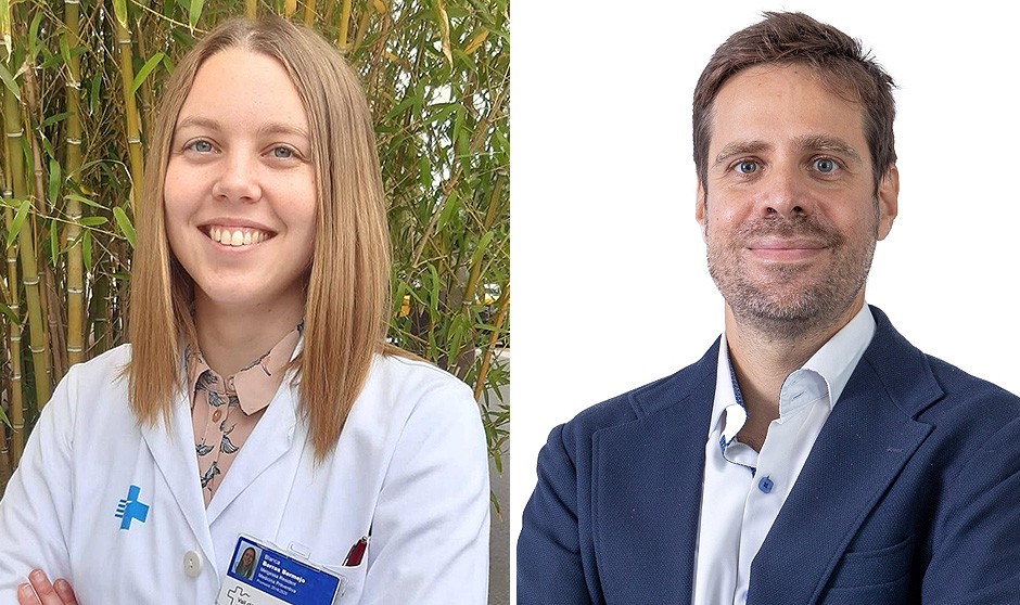 Blanca Borrás y Jordi Bañeras, miembros de la Comisión de Salud y Medio Ambiente del Vall d'Hebron, están trabajando para elaborar unas recomendaciones para los picos de mayor contaminación