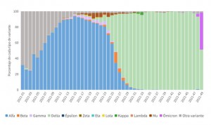 Ómicron se hace notar en España: pasa de 3 al 50% de muestras en una semana