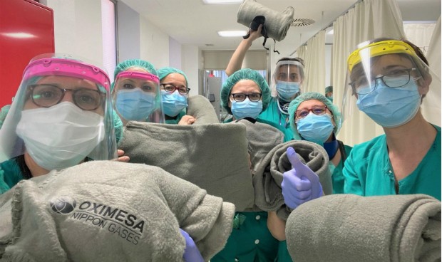 Oximesa y Nippon Gases donan mantas a los pacientes afectados por Covid-19