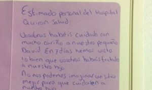 Perder a un hijo recién nacido y sacar fuerzas para dar gracias al hospital