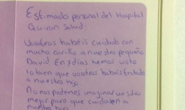 Perder a un hijo recién nacido y sacar fuerzas para dar gracias al hospital