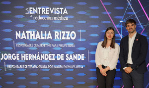  Nathalia Rizzo, responsable de Marketing para Phillips Iberia, y Jorge Hernández de Sande, responsable de Terapia guiada por imagen en la misma compañía.