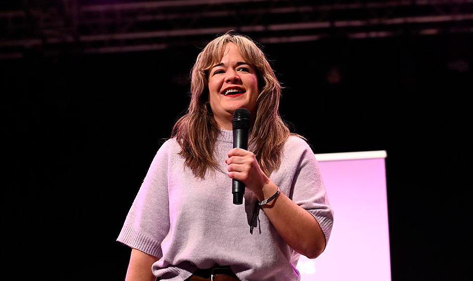 La candidata electoral de Podemos-Alianza Verde en Aragón, María Goikoetxea.