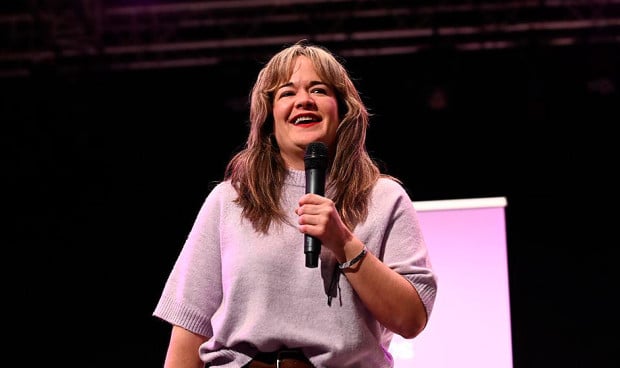 La candidata electoral de Podemos-Alianza Verde en Aragón, María Goikoetxea.