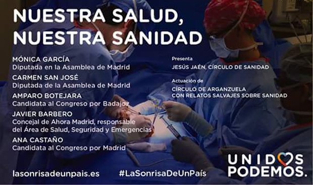 Podemos sube la sanidad a las tablas