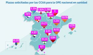 Primer avance de plazas por CCAA para la OPE nacional en sanidad