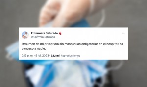 Primer día sin mascarilla en el hospital: "He bostezado ante un paciente"