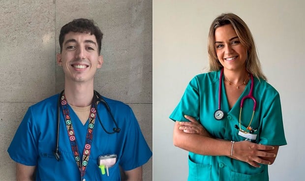 Claudia Amorós y Alejandro Marcelles de Pedro, nuevos vocales MIR de Interna, tratarán de conseguir rotaciones en ecografía clínica igualitarias para todos los residentes de la especialidad