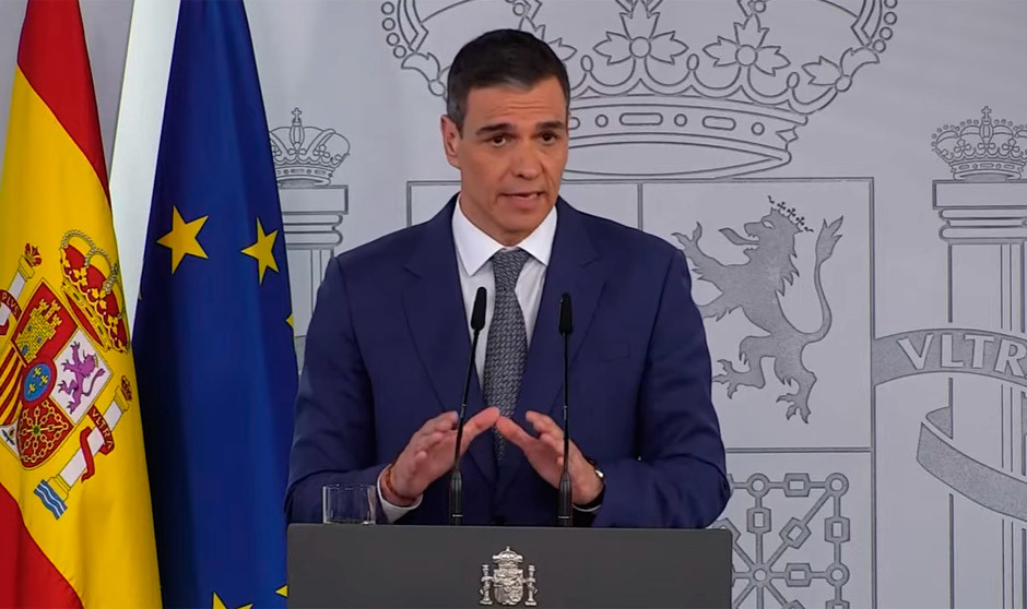  Pedro Sánchez durante su segunda comparecencia por el apagón eléctrico