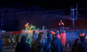 Tren accidentado alta velocidad