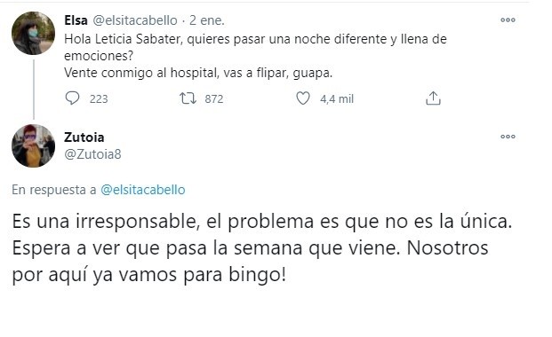 Sanitarios a Leticia Sabater: "Vente conmigo al hospital, vas a flipar"