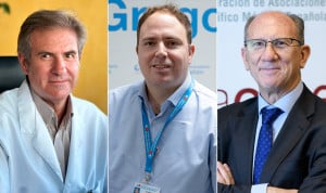 Fernando Martín, subdirector de Informática Médica del Hospital La Paz; Raúl López, subdirector de Sistemas de Información del Gregorio Marañón, y Javier García, presidente de la FACME.