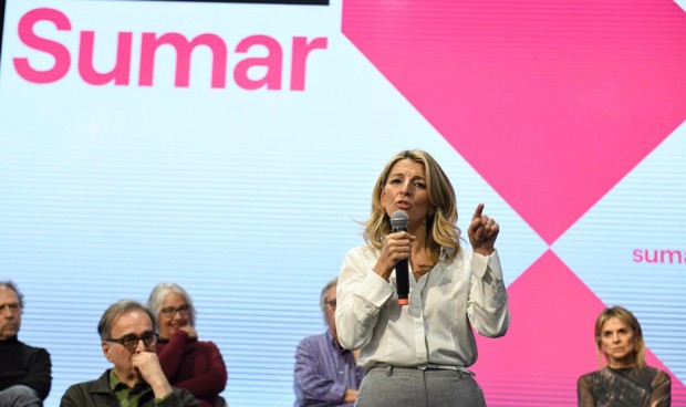 Yolanda Díaz interviene en un acto de presentación de Sumar