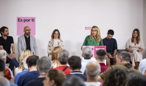 Yolanda Díaz, candidata de Sumar a la presidencia del Gobierno de España, en un acto de Sumar. 