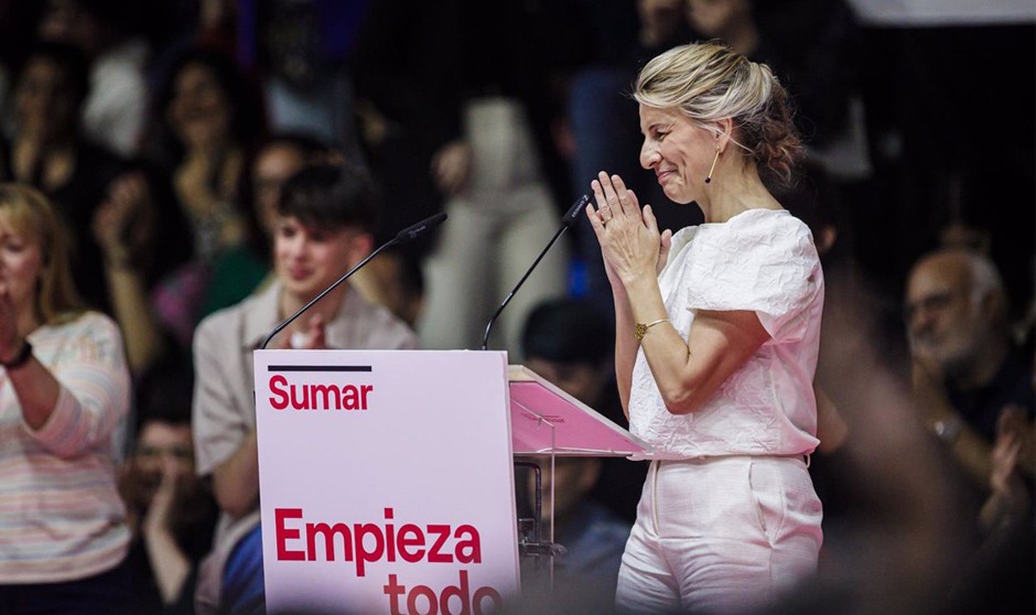 La candidata de Sumar a las elecciones generales, Yolanda Díaz, participa en un acto de partido. 