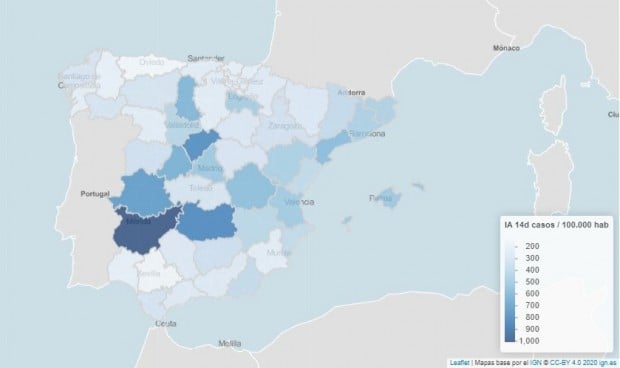 Tercera ola Covid: la incidencia ya supera los 1.000 casos en una provincia