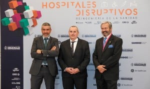 Juan José Pérez Blanco, Juan José Fernández Ramos y Fabián Torres en el Congreso Hospitales disruptivos. Reingeniería de la sanidad. 
