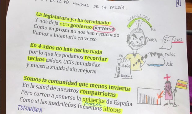 Una diputada sanitaria despide el último Pleno recitando