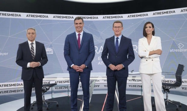 Vicente Vallés, Pedro Sánchez, Alberto Núñez Feijóo y Ana Pastor.