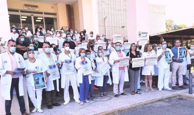 Manifestación de los sanitarios contra las agresiones. 