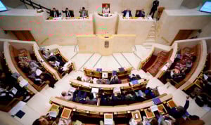 Imagen de un instante en el Parlamento de Cantabria. 