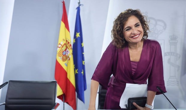 La ministra de Hacienda en funciones, María Jesús Montero, en Moncloa. 