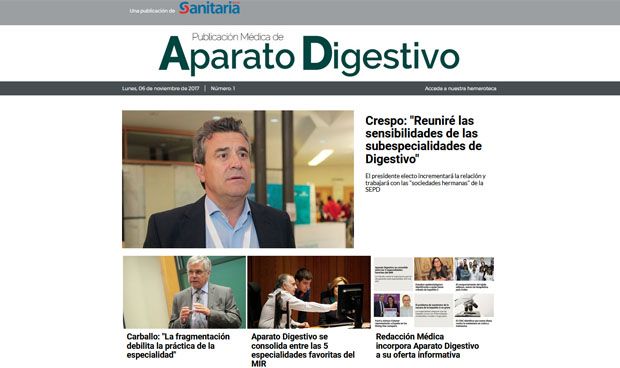 Ya disponible el primer número de Publicación Médica de Aparato Digestivo