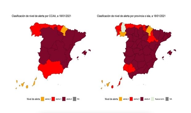 ¿Cuáles son los distintos niveles de alerta sanitaria y qué significan?